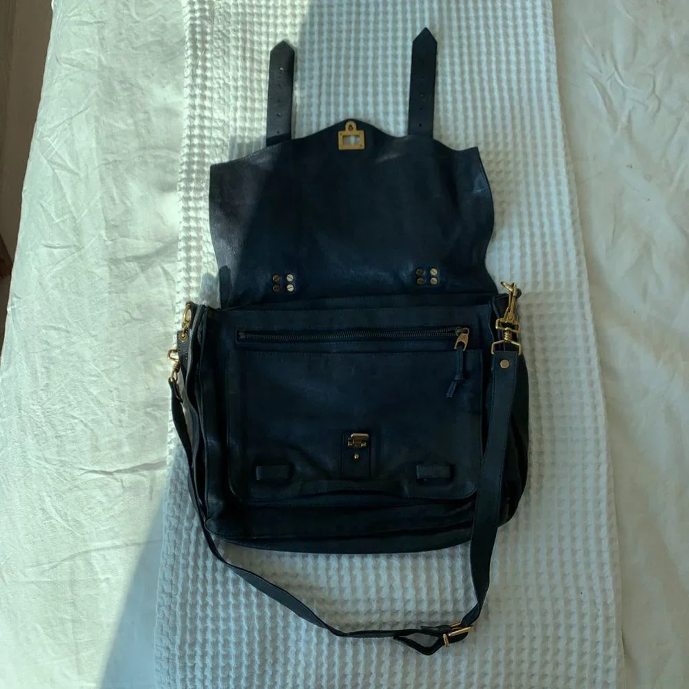 Proenza Schouler Ps1 Navy Leather Cross Body Bag - Picture 12 of 16